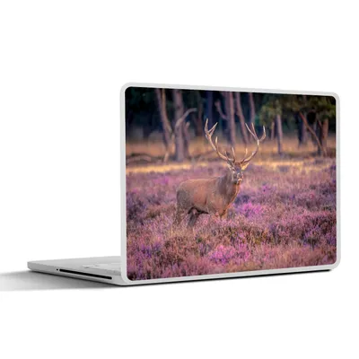 Produktbild von MuchoWow® Laptop Aufkleber Sticker Cover Hirsche - Blumen - Niederlande 36.5x27.5 cm - Laptop-Sticker