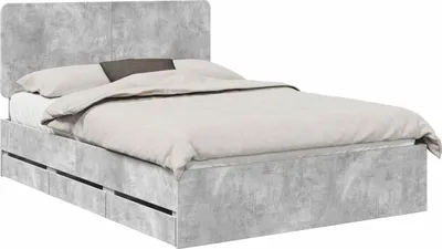 Imagen del producto de Estructura de cama Gris Concreto 140 x 190 cm Madera Ingenieril