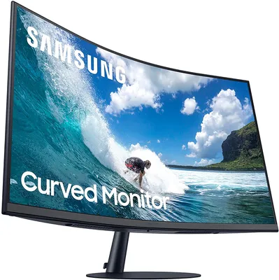 Zdjęcie produktu dla Samsung C27T550FDU, 68,6 cm (27"), 1920 x 1080 px, Full HD, 4 ms, Niebieski, Szary