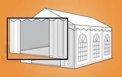 Productafbeelding van Eindwand PVC met deuringang 4 mtr breed BEIGE