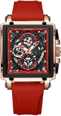 Produktbild von Watch Herren Herren Uhren Chronograph Männer Rechteckig Armbanduhr Silikon Armband Wasserdicht Mode Quarzuhr Analog  Sportuhr