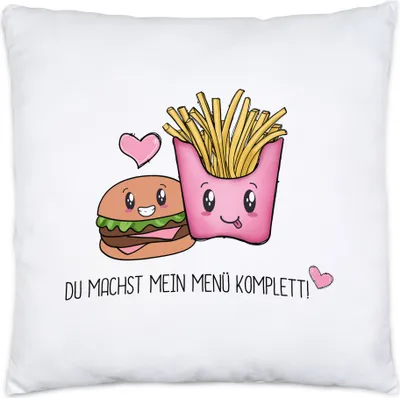 Produktbild von Du Machst Mein Menü Komplett Kissen Inkl Füllung Valentinstag Freundin Freund Geschenkidee Paar Liebe Couple Jahrestag