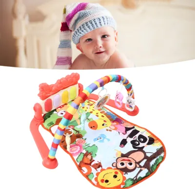 Productafbeelding van Babyfitnessstudio's, speelmatten, muzikale leermiddelen, multifunctionele piano-fitnessactiviteiten, rood