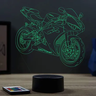 Image de Lampe 3D moto Triumph Daytona – LED – Idée Cadeau – Fabriquée en France