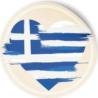 Produktbild von itenga 24x Sticker GRIECHENLAND rund – Ø 4 cm | Aufkleber im Herz-Design in griechischer Flagge