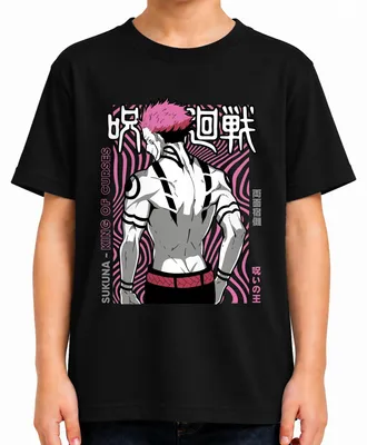Obrázek produktu pro Sukuna Jujutsu Kaisen King of Curses Anime Aesthetics Villain Retro Uni dětské tričko, černá, 116