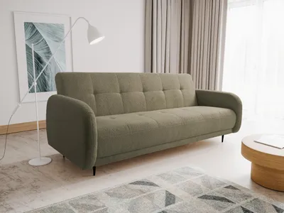 Produktbild von Schlafsofa SALVA 215 x 100 cm  – komfortables Sofa mit Schlaffunktion, großem Bettkasten und leichtem Klappmechanismus, LAMBI 03 - Kaltes Braun