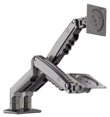 Immagine prodotto di Supporto per monitor, compatibilità doppio schermo, regolazione completamente mobile, carbonio opaco