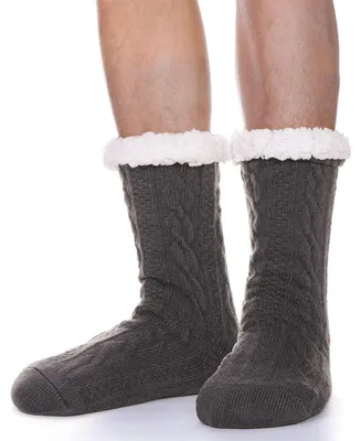 Produktbild von Herren Kuschelsocken Warme Stoppersocken Dicke Wintersocken Flauschig Thermosocken Hüttensocken ABS Winter Socken 41/46 EU Dunkelgrau 1 Paar