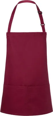 Produktbild von Karlowsky kurze Latzschürze BASIC mit Schnalle und Tasche 75 x 60 cm unisex Polyester/Baumwollmix Bordeaux