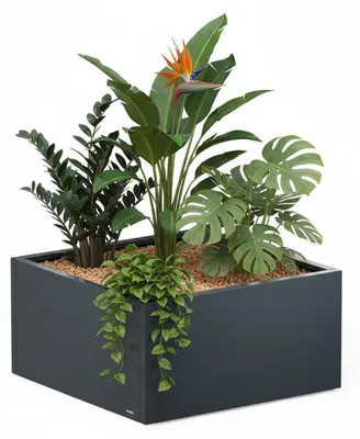 Produktbild von Herstera Garden Cube Low L flacher Outdoor Pflanzkasten 100x100x50 cm