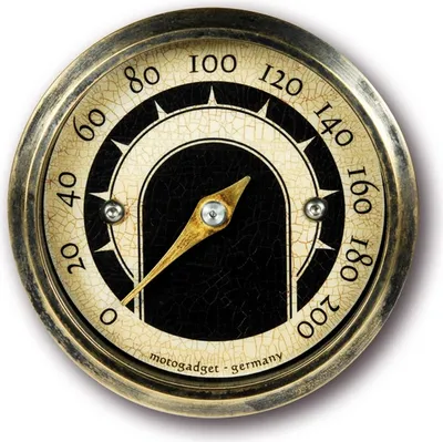 Produktbild von motogadget Analog Tacho mst vintage, mit Messingring für