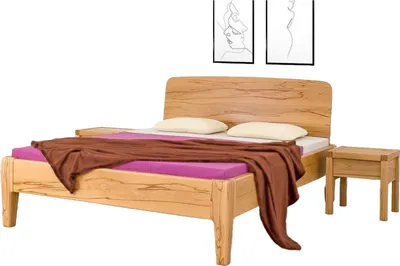 Produktbild von Einzelbett Niklas 90x200 Metallfrei Buche mit Kopfteil