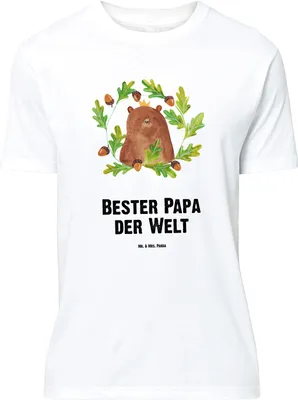 Produktbild von Mr. & Mrs. Panda Größe L T-Shirt Bär König - Weiß - Geschenk, Vatertag, Shirt, Tshirt, Daddy, Papa, mit Spruch, Teddy, Bester, Vater