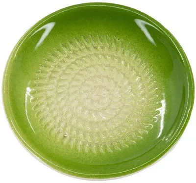 Image de Assiette à râper Kaladia en céramique, couleur unie verte - diamètre env. 12 cm - 802