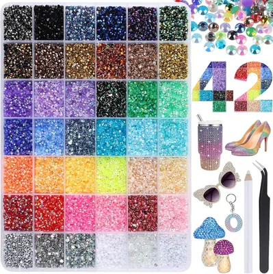 Productafbeelding van Bedazzling Kit 42 Colors 3mm Strass voor DIY & Decoratie
