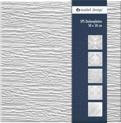 Produktbild von Deckenplatten aus Styropor EPS - Deckenpaneele leicht & robust im modernen Design - (24QM Sparpaket DYNASTY 50x50cm) Deckenplatten Paneele Platte weiß