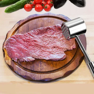 Produktbild von Fleischklopfer aus 304 Edelstahl, Schnitzelklopfer 27 cm Lang Fleischhammer Doppelseitig Silber, Fleischplattierer Spš¹lmaschinenfest, Meat Tenderizer fš¹r Schnitzel, Steak, Rindfleisch