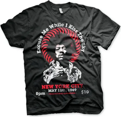 Produktbild von Jimi Hendrix T-Shirt Live In New York Uni Black L