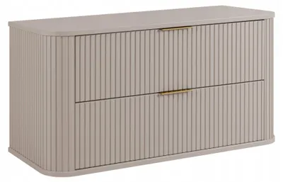 Zdjęcie produktu dla Szafka Łazienkowa Wisząca Pod Umywalkę 100 Cm Kaszmir Ryflowane Fronty Mdf