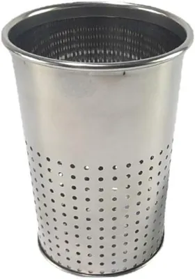 Produktbild von Runder Küchen-Utensilienhalter aus Edelstahl mit Abtropffunktion für Essstäbchen und Kochutensilien