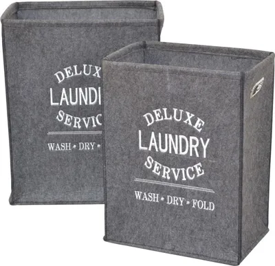 Produktbild von Wäschesortierer - Wäschesammler Laundry (Set, 2 Stück) Dunkelgrau