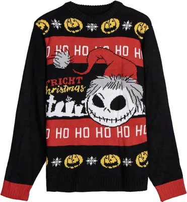 Produktbild von Damen Pullover The Nightmare Before Christmas Rot Schwarz - XS