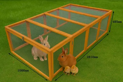 Obrázok produktu pre Krytý výbeh pre králiky „prírodný“ 181 x 100 x 48,5 cm