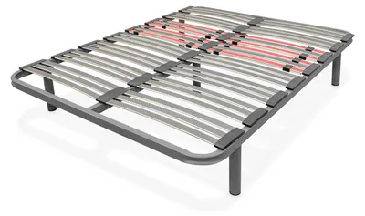Lattenrost 135x190 cm, verstärkt, mit Lendenreglern, 5 Beinen