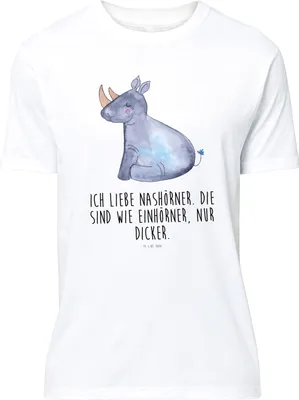 Produktbild von Mr. & Mrs. Panda T-Shirt Einhorn Nashorn - Weiß - Geschenk, Lustig, Shirt, Unicorn, Nashörner, Lustiges, mit Spruch, Zoo, Regenbogen, S, Glitzer, Tshirt