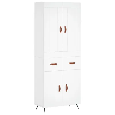 Zdjęcie produktu dla Witrynka, biała, 69,5x34x180 cm, materiał drewnopochodny