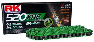 Productafbeelding van Motorfiets aandrijfketting RK MM520XRE-120, groen, geschikt voor motoren tot 800cc (36,5 kN)