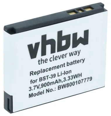 Produktbild von vhbw Akku kompatibel mit Sony-Ericsson K758c, V600i, K750c, T707, TM717, V630i, W380i, K618i, K610im Handy Smartphone Telefon (900 mAh, 3,7 V, Li-Ion)
