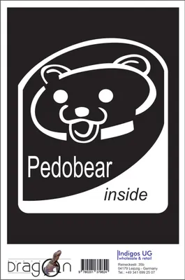 Produktbild von Aufkleber / Autoaufkleber - JDM / Die cut / Auto / OEM - Pedobear inside - 140x120 mm rot - Heckscheibe / Heckscheibenaufkleber