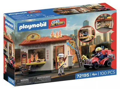Produktbild von PLAYMOBIL Feuerwehr-Quad mit Burger-Bude