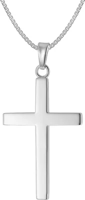 trendor 41228 Herren-Halskette mit Kreuz-Anhänger 28 mm Silber 925 1
