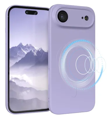 Produktbild von EAZY CASE - Silikonhülle magnetisch für Apple iPhone Air, Hülle Silikon, weich stoßfeste Magnet Handyhülle, Schutzhülle mit Kameraschutz, TPU Bumper in Lila