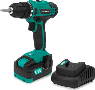 Produktbild von Vonroc Akku-Bohrschrauber 20V | Inkl. 4.0Ah Akku und Ladegerät
