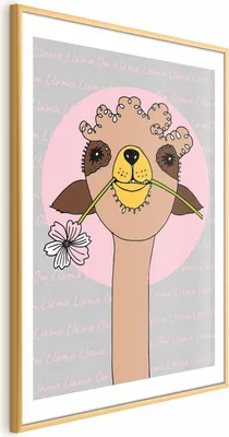 Produktbild von Posterpapier Poster - Cheerful Llama 60x90 cm Für Kinder e-A-0110-ao-a