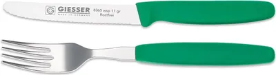 Produktbild von Giesser Messer Besteckset Essgabel + Tomatenmesser 11cm Welle scharf Farbe - grün