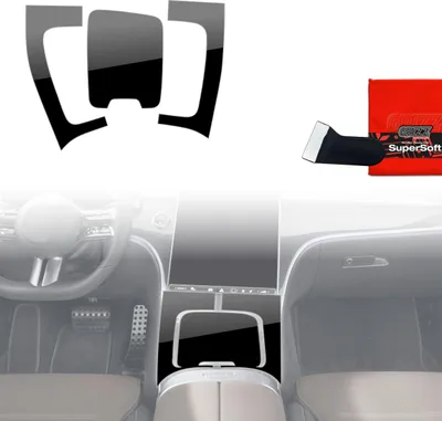Obrázek produktu pro Ochranné fólie 3 v 1 pro středovou konzoli – Mercedes třídy C W206 (2021–2025), lesklá černá, Grizz Protector