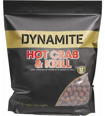 Produktbild von Dynamite Baits Hot Crab & Krill Boilies 1 kg 12 mm