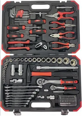 Produktbild von Werkzeugsortiment 95-teilig mit 6,3 mm (1/4") Vierkant- und Sechskantantrieb