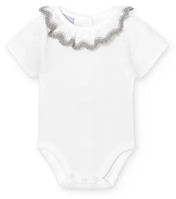 Produktbild von BABIDU Kurzarm-Baby-Body aus 100% Baumwolle, Baby-Body für Neugeborene mit Rüsch