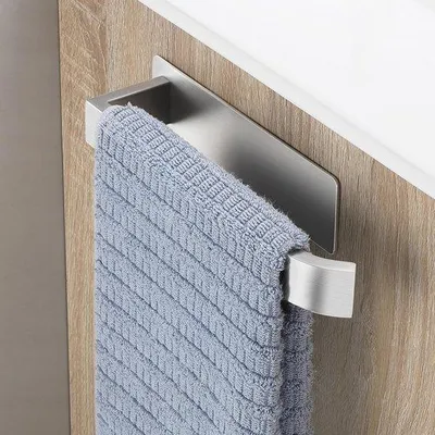 Obrázok produktu pre Samolepiaci držiak na uteráky z nehrdzavejúcej ocele, 22 cm, strieborný