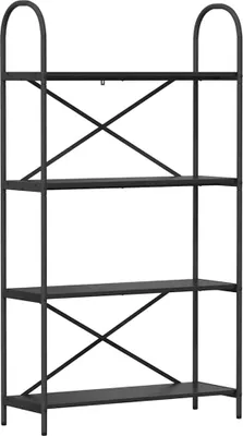 Obrázok produktu pre vidaXL Regál na knihy čierny dubový vzhľad 80 x 30 x 146 cm materiál na báze dreva