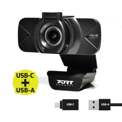 Produktbild von Port 900078 Webcam 2 MP 1920 x 1080 Pixel Schwarz (900078)