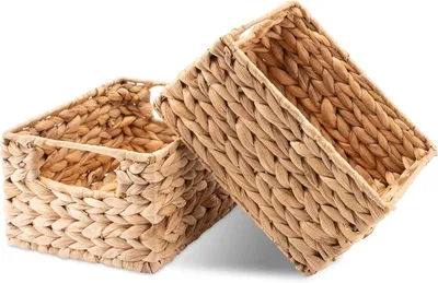 Obrázek produktu pro Obdélníkový úložný koš z tkané vodní hyacinty