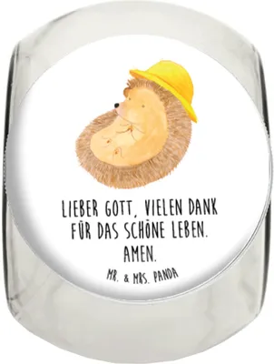 Produktbild von Mr. & Mrs. Panda Bonboniere Igel Beten XL 2000ml - Weiß - Geschenk, Dankbarkeit, schraubglas, Gott, Frischhaltedose, Amen, Vorratsdose, Sonnenhut, Vorratsglas, Leben