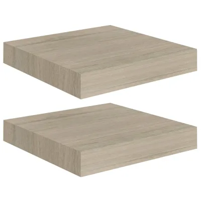 Zdjęcie produktu dla Półki ścienne, 2 szt., kolor dębowy, 23 x 23,5 x 3,8 cm, MDF